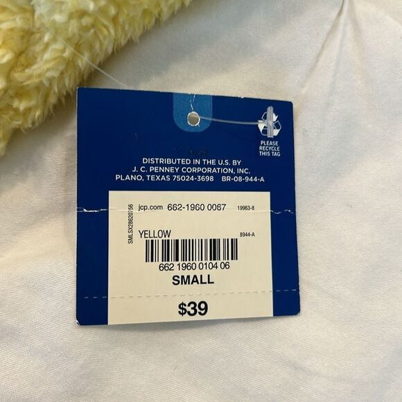 NWT Arizona Jean Co Women's Yellow Fleece Cropped Pullover Jacket Size Small - Picture 4 of 9